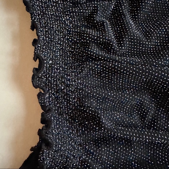 Cropped black and silver long sleeved boho blouse - Picture 2 of 6